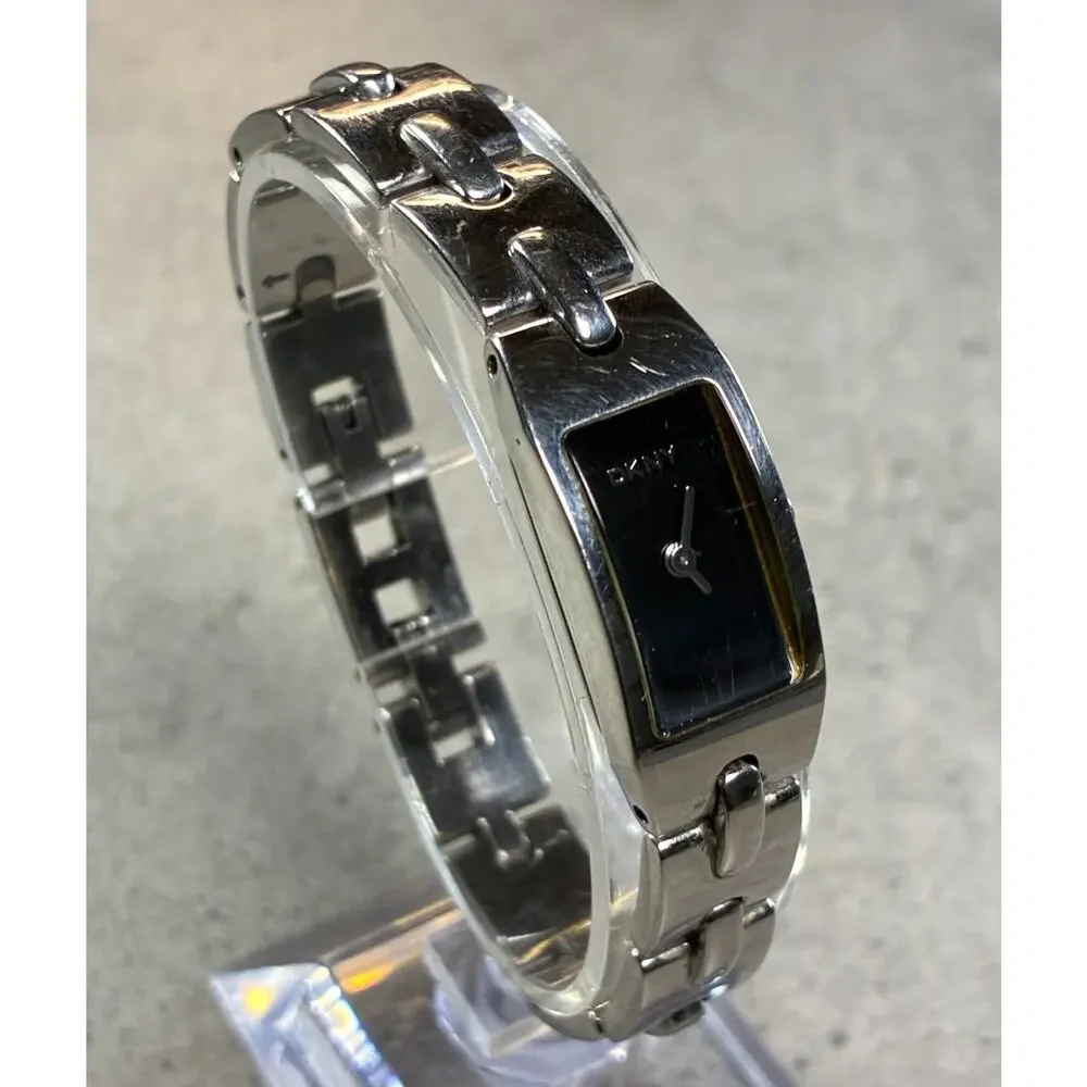 DKNY Women's NY-3365 Stainless Steel Watch Black Rectangular Dial 13mm Working